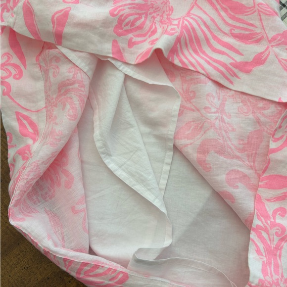 Lilly Pulitzer Mialeigh Palm Print Shift Dress Women’s Size 14 Pink and White - Picture 8 of 14